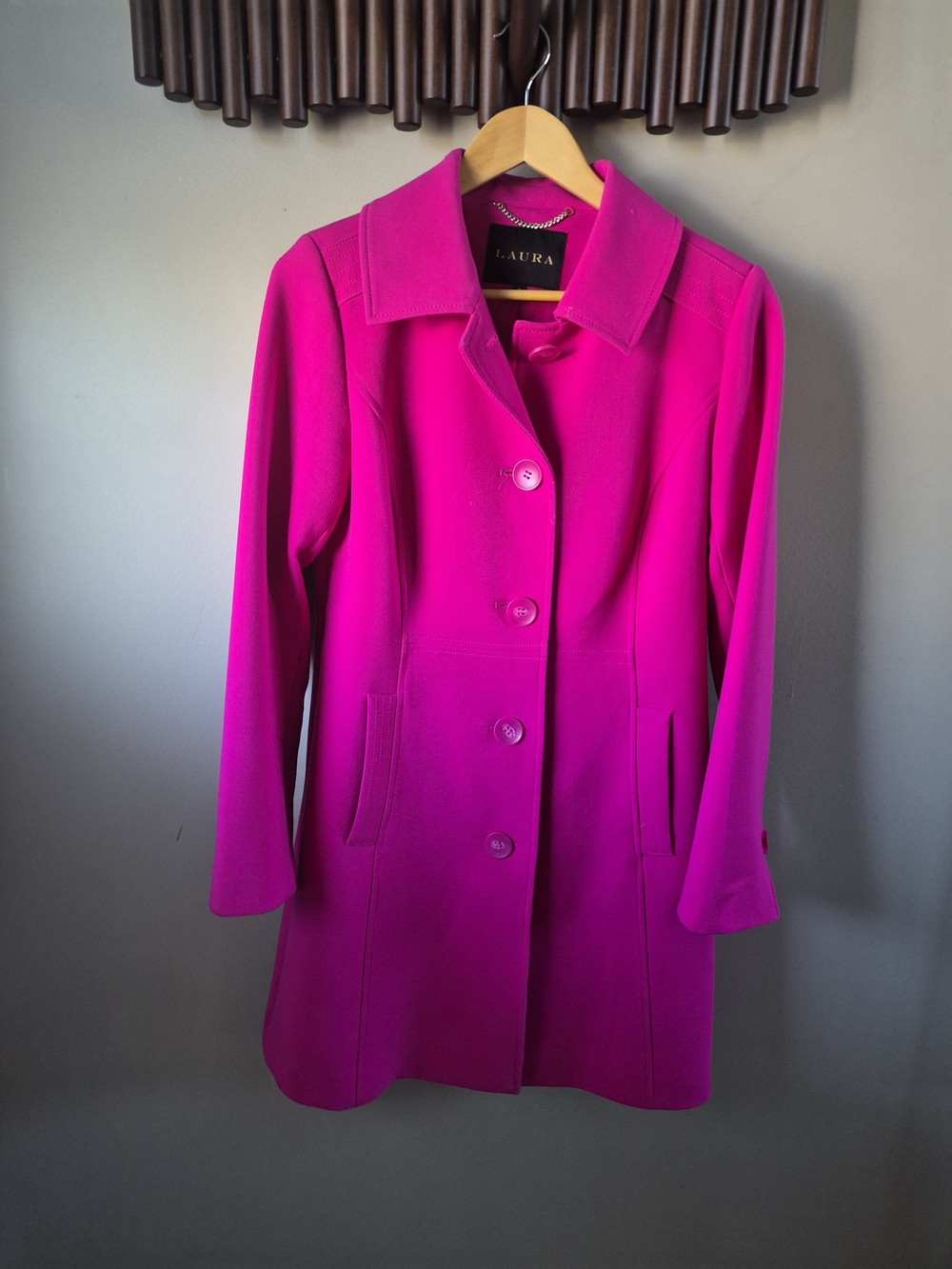 Laura Bright Fuchsia Single-Breasted Trench Coat